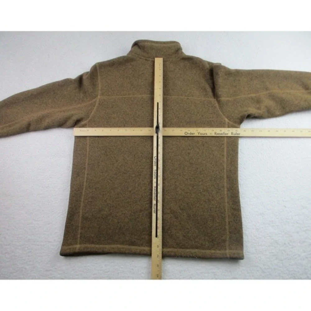North Face Sweater Mens Medium Brown 1/4‎ Zip Fleece Outdoors Hiking Pullover M